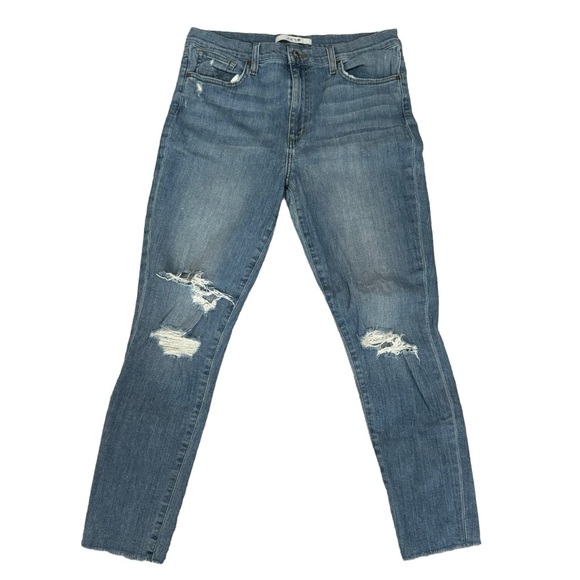 Joe's Jeans High Rise Distressed Skinny Ankle Jeans Medium Wash Women's Size 32 - Picture 1 of 5